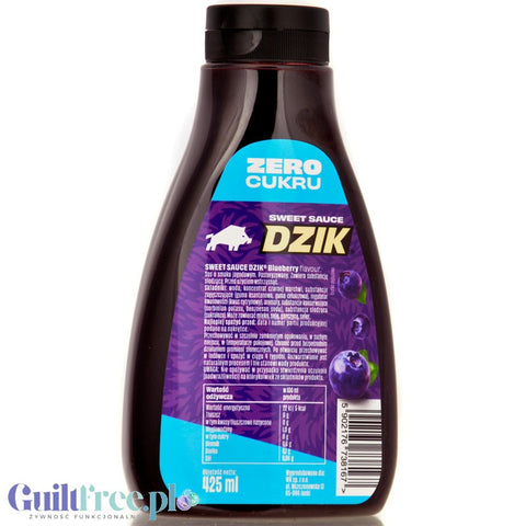 Dzik Sweet Sauce Jagoda, syrop zero cukru o smaku jagodowym 5kcal