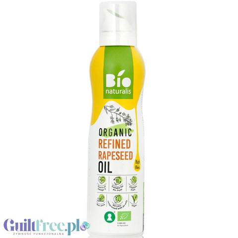 Bio Naturalis Organic Refined Rapeseed Oil - refined cold-pressed rapeseed oil in a spray bottle