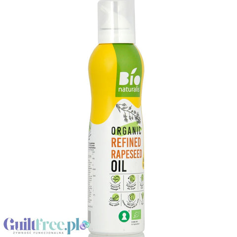 Bio Naturalis Organic Refined Rapeseed Oil - refined cold-pressed rapeseed oil in a spray bottle