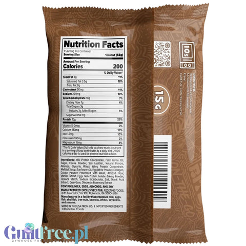 Redefine Protein Donut Chocolate - chocolate-coated protein donut 15g protein & 200kcal