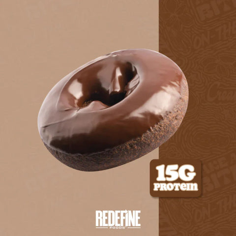 Redefine Protein Donut Chocolate - chocolate-coated protein donut 15g protein & 200kcal