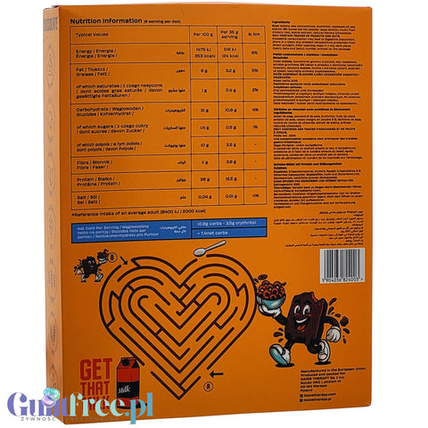 Gains Therapy Cocoa Crunch - bezglutenowe keto płatki czekoladowe o wysokiej zawartości białka