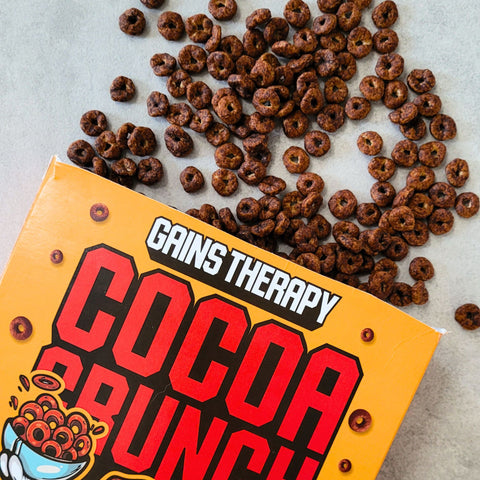 Gains Therapy Cocoa Crunch - bezglutenowe keto płatki czekoladowe o wysokiej zawartości białka