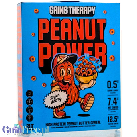 Gains Therapy Peanut Power - high protein peanut butter cereal
