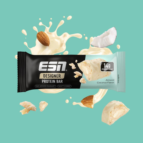 ESN Designer Bar Almond Coconut -  baton białkowy z migdałami  i kremem kokosowym w białej czekoladzie