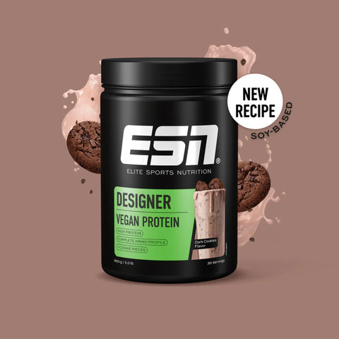 ESN Vegan Designer Protein, Dark Cookie 0.9 kg - vegan protein supplement without soy and gluten, flavor Cookie & Dark Chocolate