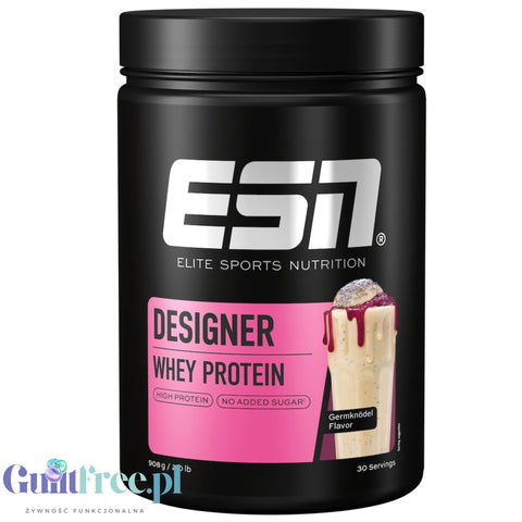 ESN Designer Whey Germknodel - WPI, WPH and WPC, protein supplement, poppy seed bun and plum flavor