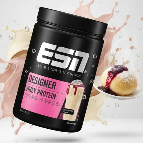 ESN Designer Whey Germknodel - WPI, WPH i WPC, odżywka białkowa, smak buły z makiem i śliwkami