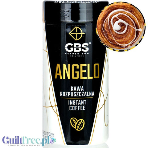 GBS Angelo Cinnamon Bun - flavored instant coffee 60mg caffeine without sugar or sweeteners