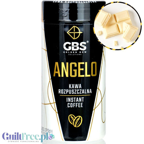 GBS Angelo White Chocolate - flavored instant coffee 60mg caffeine without sugar or sweeteners