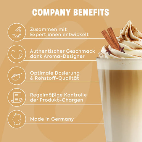 More Nutrition Protein Iced Chai Latte Cinnamon Bun 500g - protein coffee with cinnamon & glucomannan, 16g protein & 97kcal