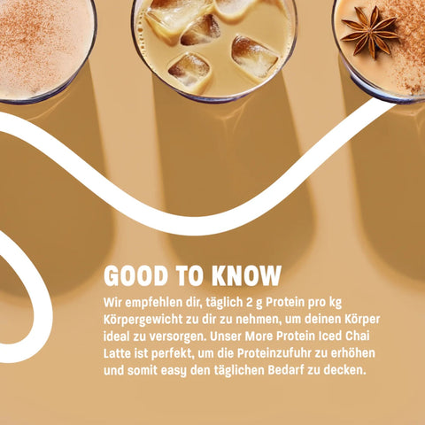 More Nutrition Protein Iced Chai Latte Cinnamon Bun 500g - protein coffee with cinnamon & glucomannan, 16g protein & 97kcal