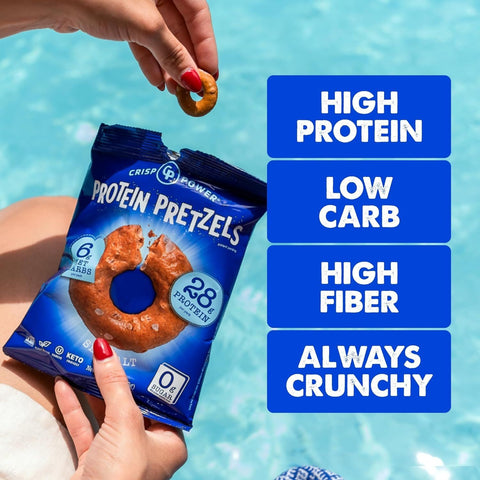Crisp Power Protein Pretzels Sea Salt - keto protein pretzels salted, 28g protein & 200kcal