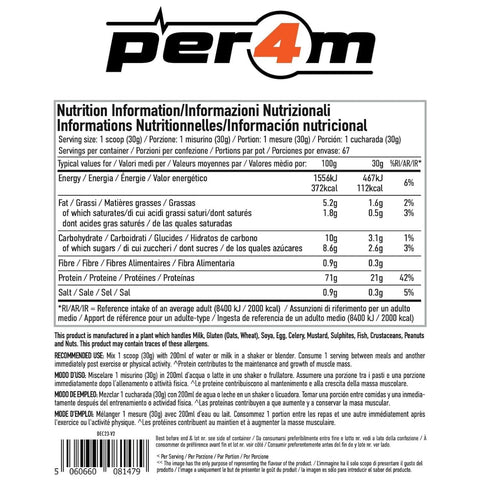 Per4m Whey Advanced Protein Caramel Biscuit 2kg - dense protein supplement WPC, WPI & MPC, Caramelized Biscuit