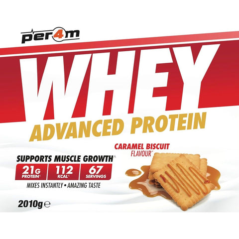 Per4m Whey Advanced Protein Caramel Biscuit 2kg - dense protein supplement WPC, WPI & MPC, Caramelized Biscuit