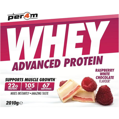 Per4m Whey Advanced Protein Raspberry White Chocolate 2kg - dense protein supplement WPC, WPI & MPC, White Chocolate & Raspberry