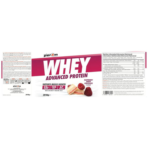 Per4m Whey Advanced Protein Raspberry White Chocolate 2kg - dense protein supplement WPC, WPI & MPC, White Chocolate & Raspberry