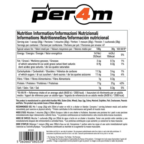 Per4m Whey Advanced Protein Cinnamon Donut 2kg - dense protein supplement WPC, WPI & MPC, Cinnamon Donut