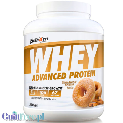 Per4m Whey Advanced Protein Cinnamon Donut 2kg - dense protein supplement WPC, WPI & MPC, Cinnamon Donut
