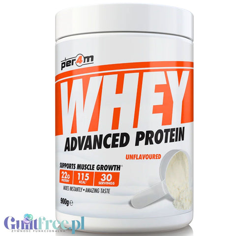 Per4m Whey Advanced Protein Unflavoured 900g - tasteless dense protein supplement WPC, WPI & MPC without sweeteners