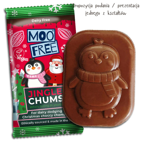 Moo Free Jingle Chums - wegańska czekoladka świąteczna, bez mleka, soi i glutenu
