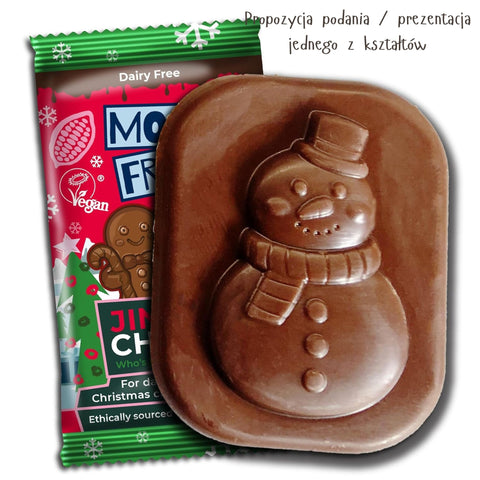 Moo Free Jingle Chums - wegańska czekoladka świąteczna, bez mleka, soi i glutenu