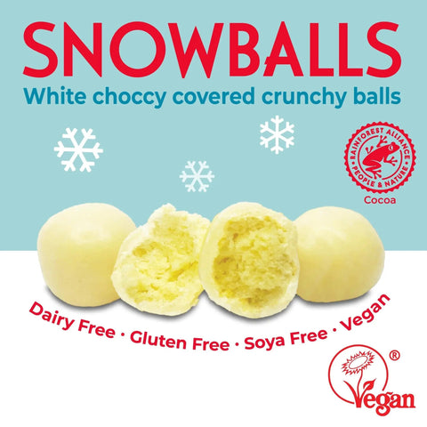 Moo Free White Choccy Snowballs  - vegan white chocolate alternative