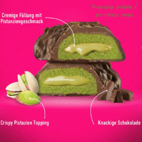 More Nutrition Protein Satisbites, Milk Chocolate Pistachio - 2 protein bars with no added sugar 93kcal & 8g protein