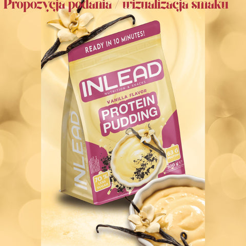 Inlead Protein Pudding Vanilla 0.5kg - vanilla protein pudding, 19g protein per serving 104kcal