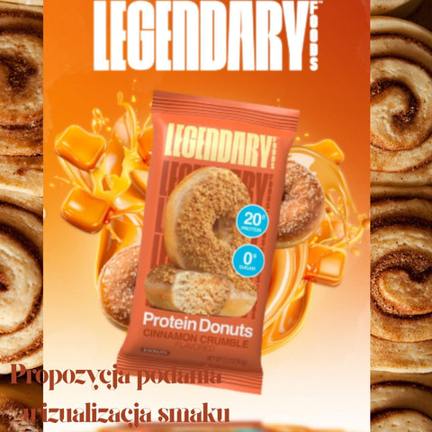 Legendary Foods Protein Donuts Cinnamon Crumble - donuty bez glutenowe 20g białka z posypką