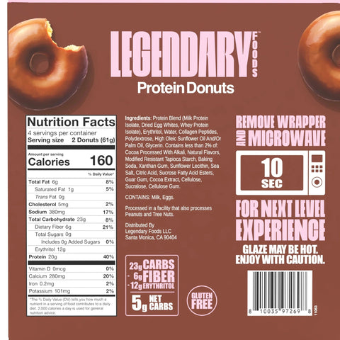 Legendary Foods Protein Donuts Chocolate Dipped - czekoladowe keto donuty bez glutenu 20g białka