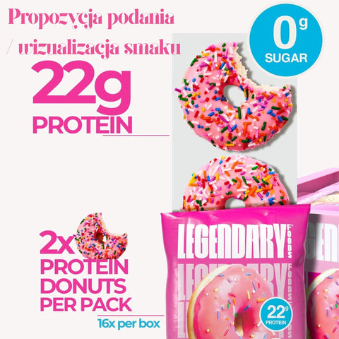 Legendary Foods Protein Donuts Pink Sprinkle - keto protein donuts without sugar and gluten 20g protein