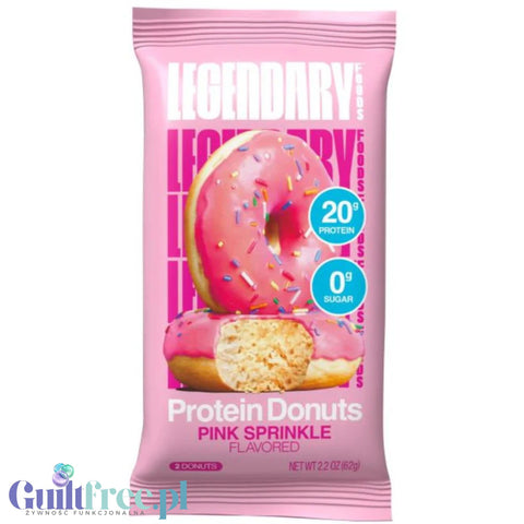 Legendary Foods Protein Donuts Pink Sprinkle - keto donuty proteinowe bez cukru i glutenu 20g białka