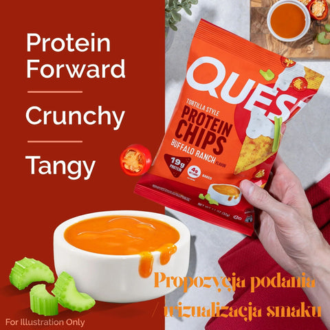 Quest Tortilla Chips, Buffalo Ranch - chipsy proteinowe 18g białka, OSTRE (!) Buffalo & Limonka