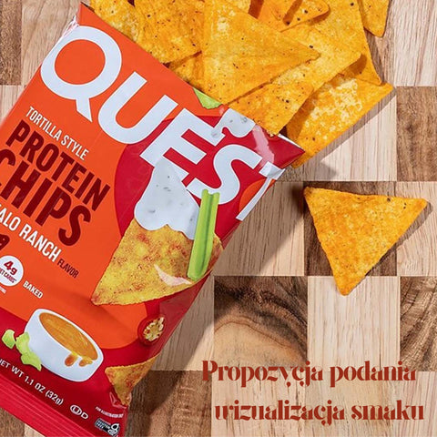 Quest Tortilla Chips, Buffalo Ranch - chipsy proteinowe 18g białka, OSTRE (!) Buffalo & Limonka