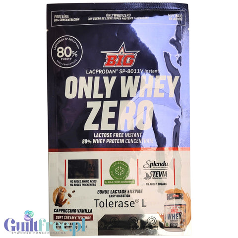 BIG® Only Whey Zero Cappuccino Vanilla 30g - creamy WPC Lacprodan 80 protein supplement with stevia