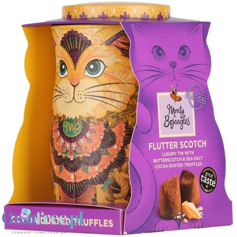 Monty Bojangles Flutter Scotch Truffles (CHET MEAL) obłędne luksusowe praliny w zjawiskowej kociej puszce