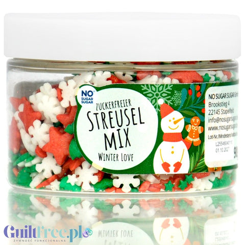 NO SUGAR SUGAR Streusel Mix Winter Love - Christmas sugar-free sprinkles with erythrol