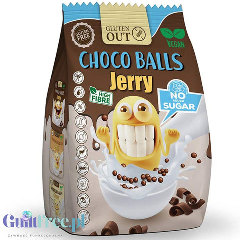 Jerry Choco Balls - czekoladowe wegańskie płatki śniadaniowe bez cukru i bez glutenu