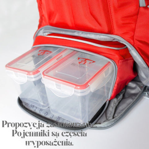 Fitmark™ The Envoy Backpack - plecak sportowy z przegrodą na posiłki, Red