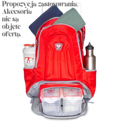 Fitmark™ The Envoy Backpack - plecak sportowy z przegrodą na posiłki, Red