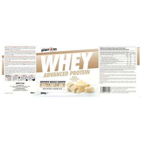 Per4m Whey Advanced Protein White Chocolate 900g - dense protein supplement WPC, WPI & MPC, White Chocolate