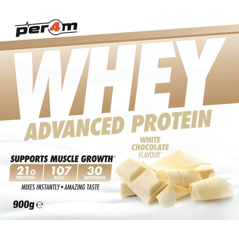 Per4m Whey Advanced Protein White Chocolate 900g - dense protein supplement WPC, WPI & MPC, White Chocolate