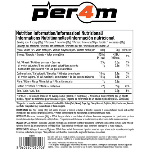 Per4m Whey Advanced Protein Apple Strudel 900g - a nutrient dense protein supplement WPC, WPI & MPC