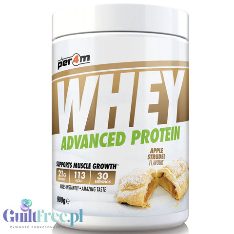 Per4m Whey Advanced Protein Apple Strudel 900g - a nutrient dense protein supplement WPC, WPI & MPC