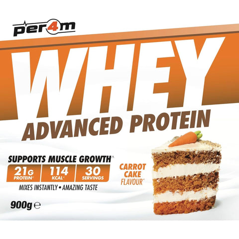 Per4m Whey Advanced Protein Carrot Cake 900g - dense protein supplement WPC, WPI & MPC, Carrot Cake