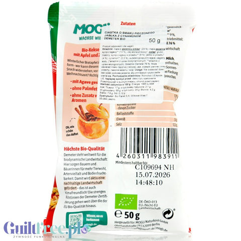 Demeter Mogli Bio Bratapfel Kekse Winter Edition - vegan bio cookies flavored with baked apple and cinnamon.