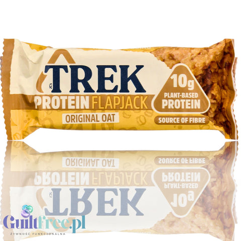 Trek Protein Flapjack Original Oat - gluten-free vegan dark chocolate bar 9g protein
