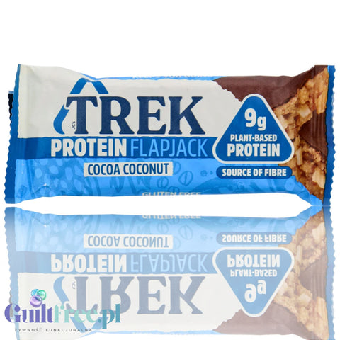 Trek Protein Flapjack Cocoa Coconut - gluten-free vegan dark chocolate bar 9g protein