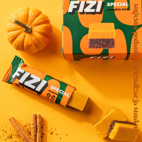 FIZI Special Pumpkin Latte - vegan gluten-free pumpkin and cinnamon bar with no sugar.